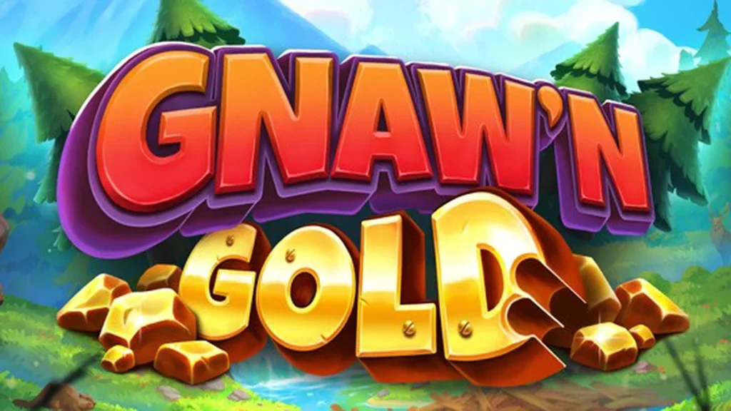 Tampilan visual permainan slot Gnaw’n Gold dengan tema alam dan fitur progresif.